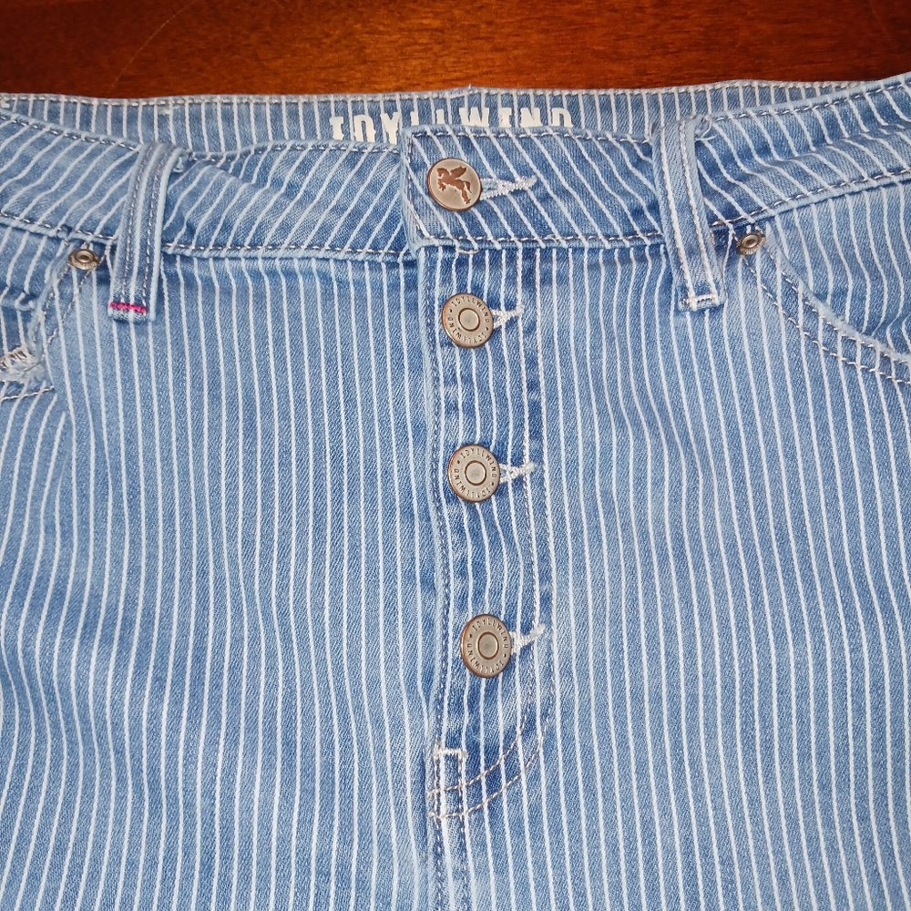 Idyllwind Women's Blue High Rise Striped Jeans - Picture 3 of 9